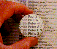 Magnified page
	      of phonebook